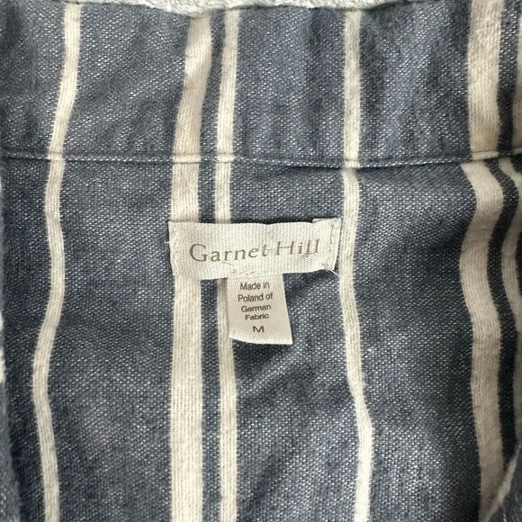 Garnet Hill Medium Cotton Stripe Pajama Top - Picture 5 of 7